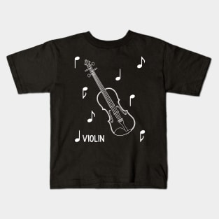 Musical Notes Violin Kids T-Shirt